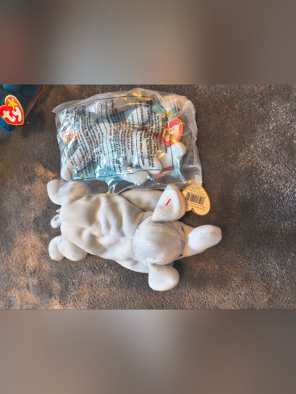 Light Blue Plush Elephant Stuffed Toy - Kid's Soft Cuddly Animal